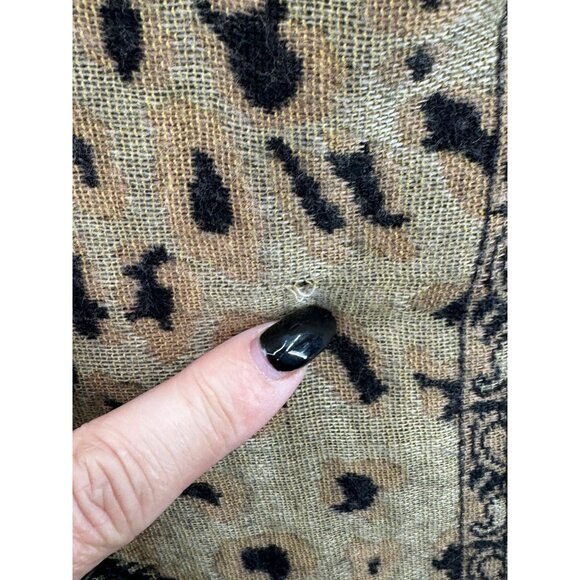 Vintage Paskmina 100% Pashmina Shawl With Leopard & Zebra Print Design Tassel - Picture 7 of 10